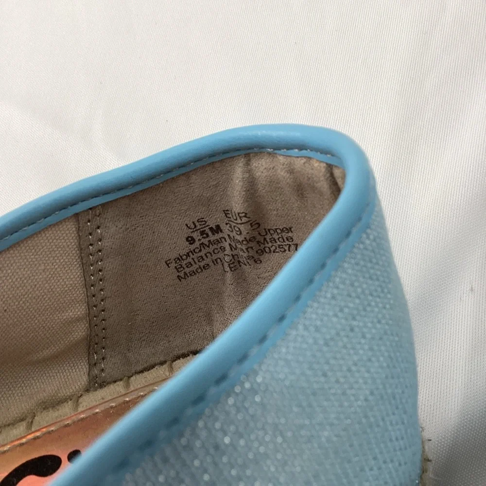Sam Edelman Circus Light Blue Espadrille Flats with Bee & Gold Crown
